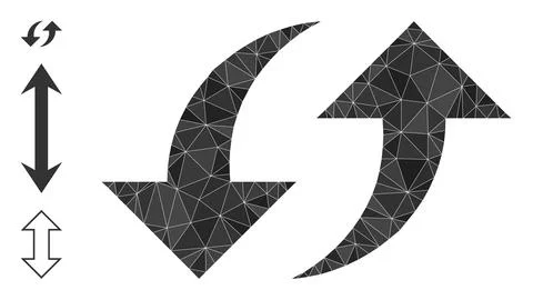 Vector Lowpoly Exchange Arrows Icon and Similar Icons Stock Illustration