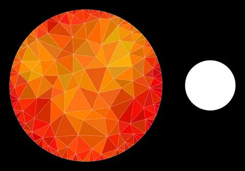 Vector Lowpoly Filled Circle Icon with Flame Gradient 스톡 일러스트