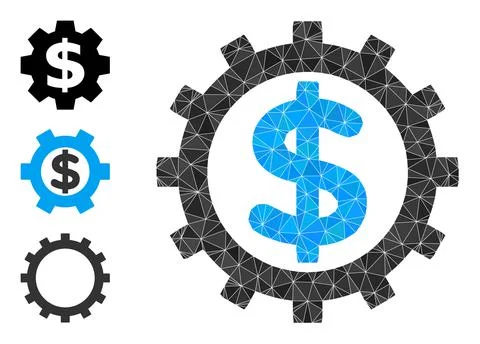 Vector Lowpoly Financial Industry Icon and Similar Icons Stock Illustration