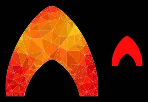 Vector Lowpoly Fire Icon with Fire Gradient Stock Illustration