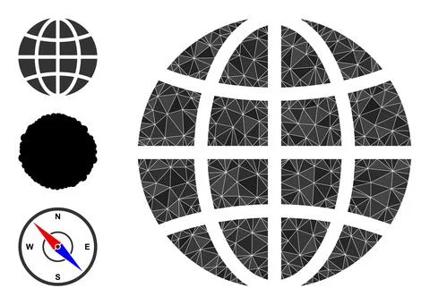 Vector Lowpoly Globe Icon and Similar Icons Illustrazione stock