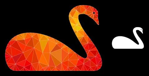 Vector Lowpoly Goose Icon with Fire Gradient Illustrazione stock
