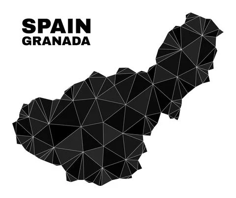 Vector Lowpoly Granada Province Map 스톡 일러스트