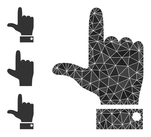 Vector Lowpoly Hand Pointer Up Icon and Bonus Icons イラスト素材