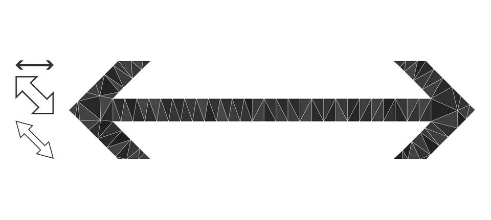 Vector Lowpoly Horizontal Flip Icon with Similar Icons Stock Illustration