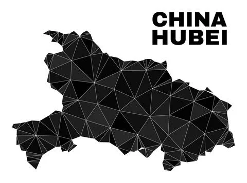 Vector Lowpoly Hubei Province Map Illustrazione stock