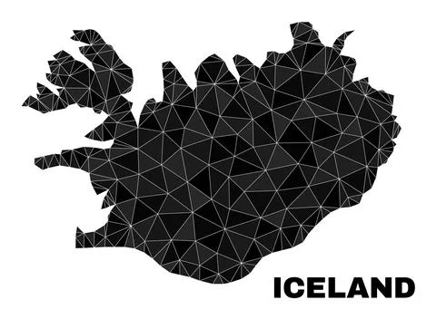 Vector Lowpoly Iceland Map Stockillustratie