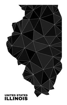 Vector Lowpoly Illinois State Map 스톡 일러스트