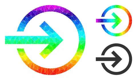 Vector Lowpoly Import Icon with Spectral Colored Gradient イラスト素材