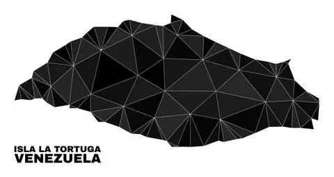 Vector Lowpoly Isla La Tortuga Map Ilustración de archivo