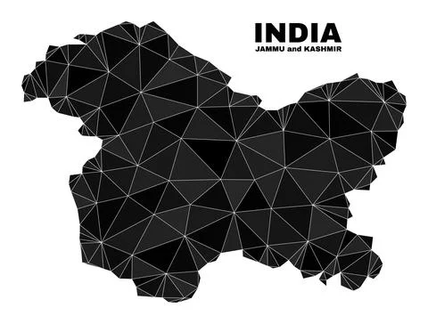 Vector Lowpoly Jammu and Kashmir State Map Stock Illustration