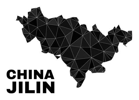 Vector Lowpoly Jilin Province Map 库存插图