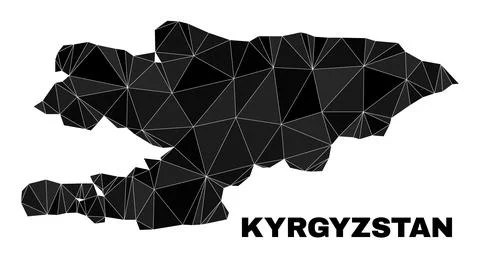 Vector Lowpoly Kyrgyzstan Map 스톡 일러스트