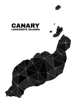 Vector Lowpoly Lanzarote Islands Map Stock Illustration