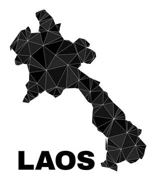 Vector Lowpoly Laos Map 스톡 일러스트