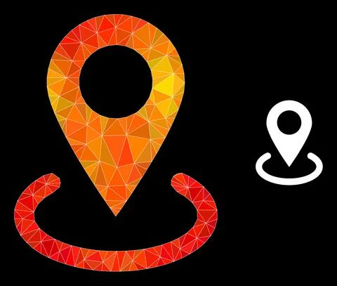 Vector Lowpoly Location Icon with Fire Gradient 스톡 일러스트