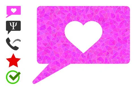 Vector Lowpoly Love Talk Icon and More Icons イラスト素材