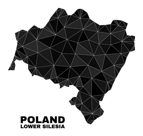 Vector Lowpoly Lower Silesian Voivodeship Map Stock Illustration