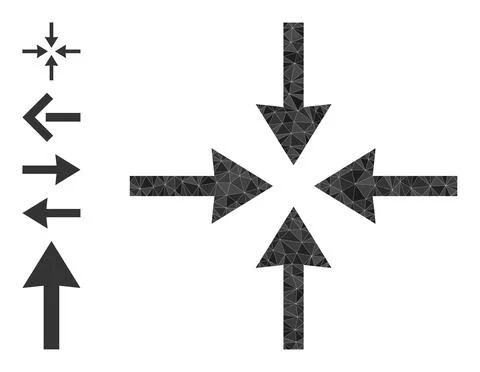 Vector Lowpoly Meeting Point Icon and More Icons Stock Illustration