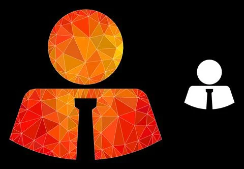 Vector Lowpoly Mister Icon with Fire Gradient Illustrazione stock