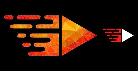 Vector Lowpoly Motion Icon with Fire Gradient 스톡 일러스트