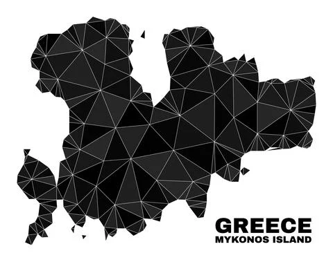 Vector Lowpoly Mykonos Island Map 스톡 일러스트