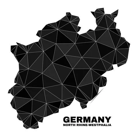 Vector Lowpoly North Rhine-Westphalia Land Map Stockillustratie