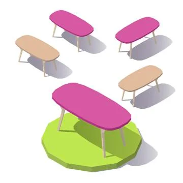 Vector lowpoly Office Table Stock Illustration