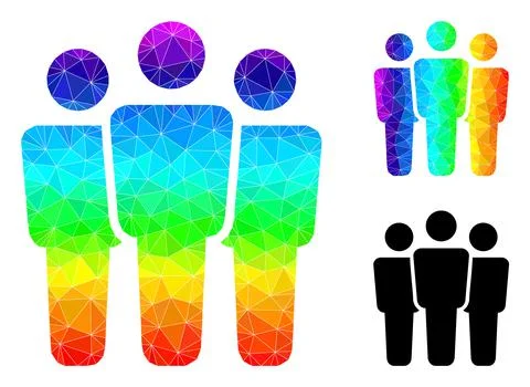 Vector Lowpoly People Icon with Spectral Colored Gradient 스톡 일러스트