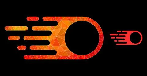 Vector Lowpoly Photon Flight Icon with Orange Colored Gradient Illustrazione stock