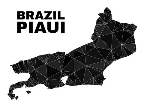 Vector Lowpoly Piaui State Map Stockillustratie