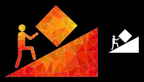 Vector Lowpoly Pointless Task Icon with Fire Gradient イラスト素材