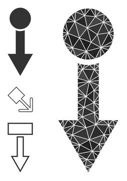 Vector Lowpoly Pull Down Icon and Other Icons Stockillustratie