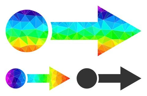 Vector Lowpoly Pull Right Icon with Spectrum Gradient 스톡 일러스트