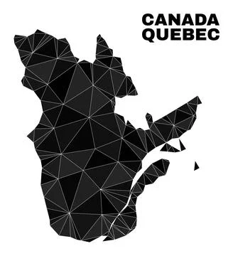 Vector Lowpoly Quebec Province Map Stock Illustration