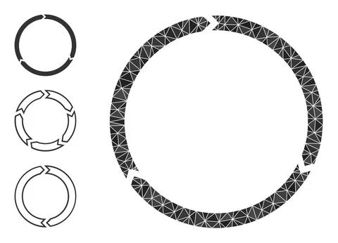 Vector Lowpoly Rotation Icon with Similar Icons 스톡 일러스트