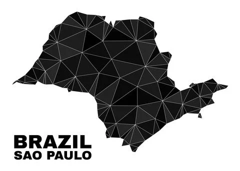 Vector Lowpoly Sao Paulo State Map Illustrazione stock