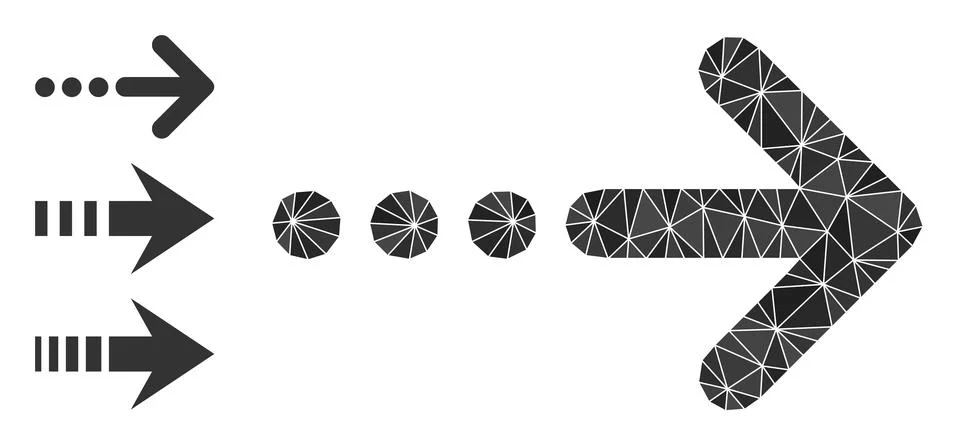 Vector Lowpoly Send Right Icon and Other Icons Illustrazione stock