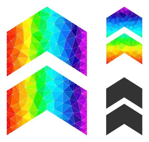 Vector Lowpoly Shift Up Icon with Spectrum Gradient Stock Illustration