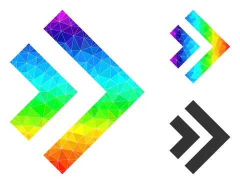 Vector Lowpoly Shift Right Icon with Spectrum Gradient 스톡 일러스트