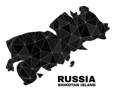 Vector Lowpoly Shikotan Island Map イラスト素材