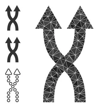 Vector Lowpoly Shuffle Arrows Up Icon and Similar Icons Stock Illustration