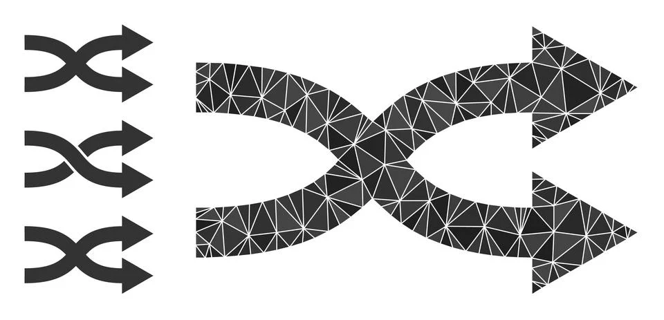 Vector Lowpoly Shuffle Arrows Right Icon and Bonus Icons 스톡 일러스트