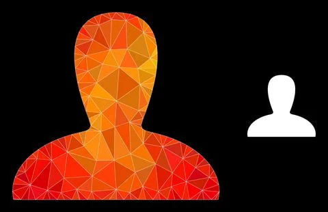 Vector Lowpoly Spawn Persona Icon with Fire Gradient Stockillustratie