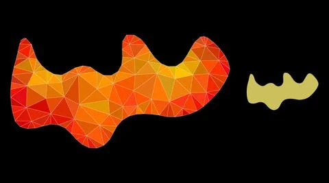 Vector Lowpoly Spot Icon with Flame Gradient 스톡 일러스트