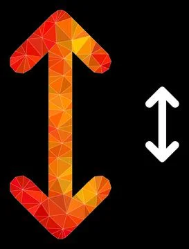 Vector Lowpoly Swap Arrows Vertically Icon with Flame Gradient Stock Illustration