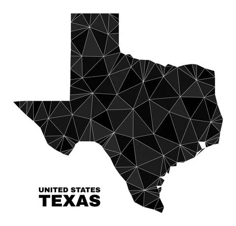 Vector Lowpoly Texas State Map 스톡 일러스트