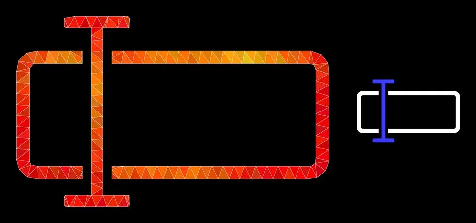 Vector Lowpoly Text Field Icon with Fire Gradient Stockillustratie