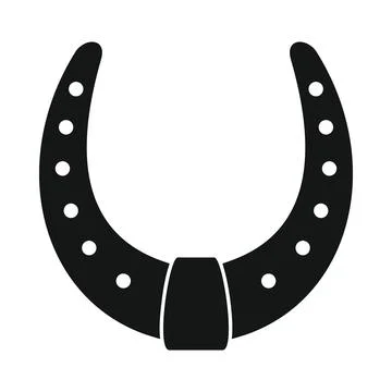 Vector luck horseshoe black simple icon isolated on white Stock Illustration