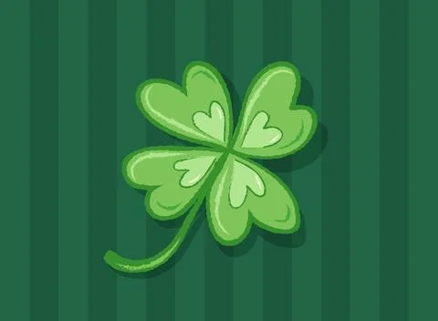 Vector lucky four leaf clover for Patrick's day. Four leaf lucky clover pos.. Illustrazione stock